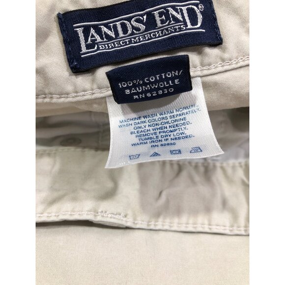 Lands End Khakis Cropped Pants Womens 12 Beige Tan Cotton Blend Pants - Picture 7 of 11